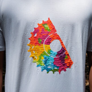 Calyz White T-shirt with Colorful Cycle Cassette Hub